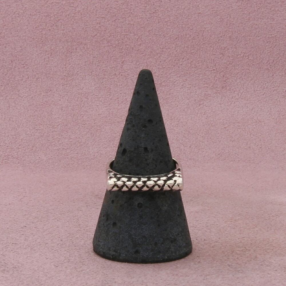 sterling silver dotted squared stack band ring size 8